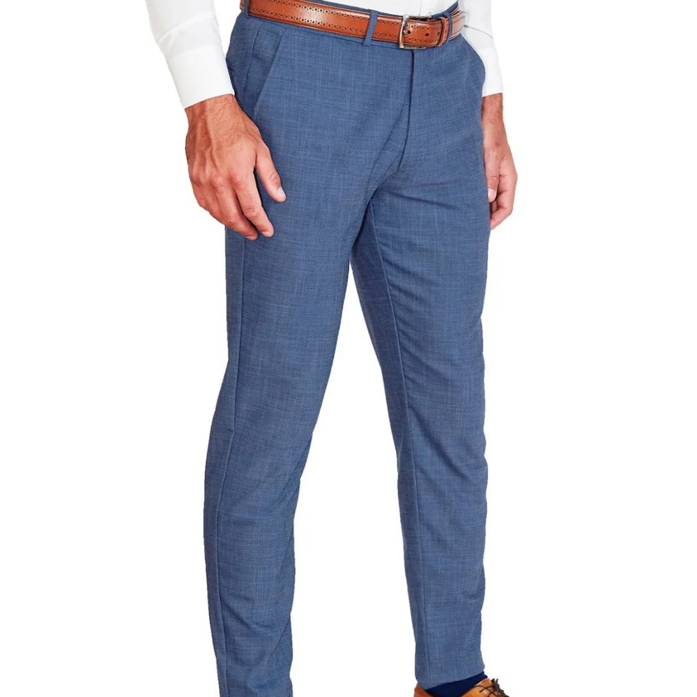 State & Liberty Athletic Dress Pants Heather Blue 36x32 Stretch Pants